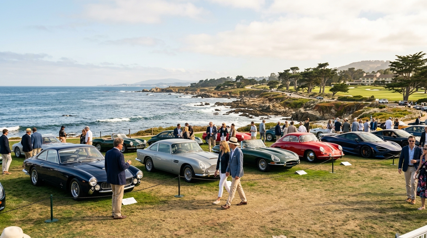 Collector cars during Monterey Car Week