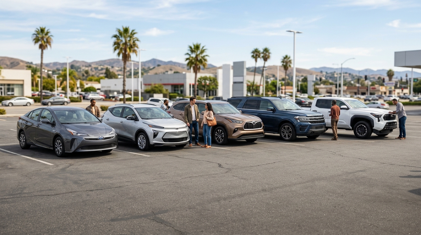 Hybrid vehicles at the California dealership
