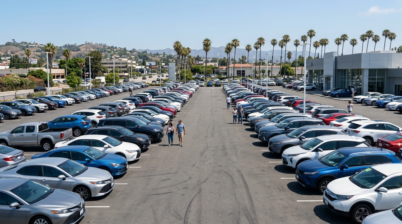 New vehicles at a California dealership